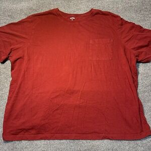 KingSize Mens 6XL Big Red Short Sleeve Pocket Tee Shirt Casual Crew Neck